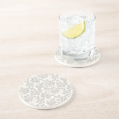 Dessous De Verre En Grès Crème Florale Blanche Chic (Côté)