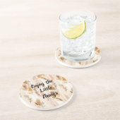 Dessous De Verre En Grès Crème Rustique Floral Boho (Côté)