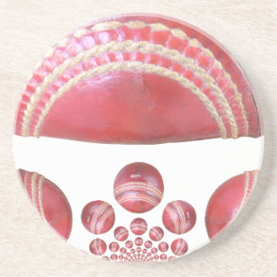 Dessous De Verre En Grès Crimson Spin - Une Belle Balle Rouge De Cricket Ar