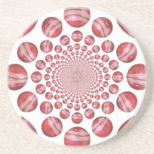 Dessous De Verre En Grès Crimson Vortex : Belle Balle de Cricket Rouge