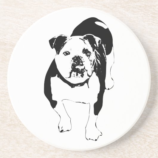 Dessous De Verre En Grès Crisp Pause, Bulldog Cheer (Devant)