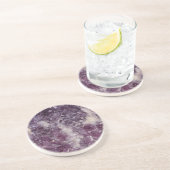 Dessous De Verre En Grès Cristal de quartz mauve-foncé (Côté)