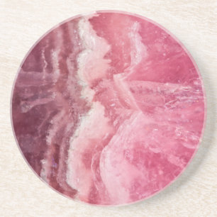 Dessous De Verre En Grès Cristal de quartz rose de Rosey