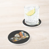 Dessous de verre en grès cristal Hematite arc-en-c (Côté)