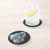 Dessous de verre en grès cristal Vivianite vert (Côté)