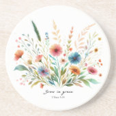 Dessous De Verre En Grès Croître dans la grâce florale (Devant)