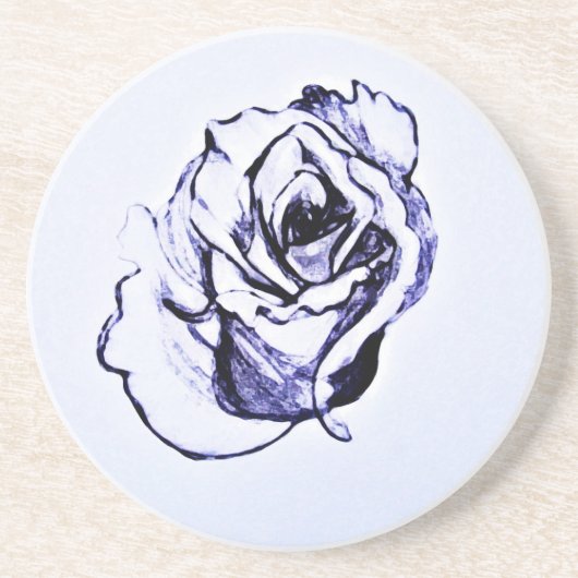 Dessous De Verre En Grès Croquis de fleur (Devant)
