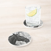 Dessous De Verre En Grès Croquis noir blanc (Côté)