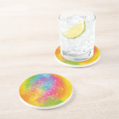 Dessous De Verre En Grès Cube de Métatron Arc-en-ciel Géométrie Sacrée (Côté)