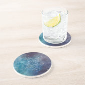 Dessous De Verre En Grès Cube de Metatron bleu Géométrie sacrée (Côté)