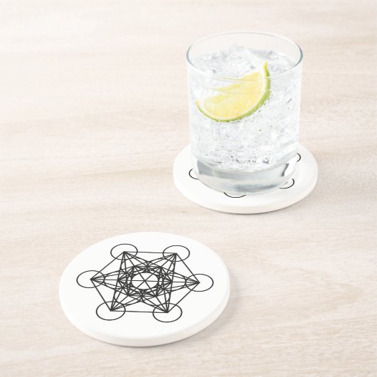 Dessous De Verre En Grès Cube en Metatrons (Côté)