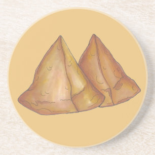 Dessous De Verre En Grès Cuisine végétarienne de nourriture indienne Samosa