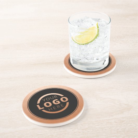 Dessous De Verre En Grès Cuivre de marque du logo promotionnel personnalisé (Côté)