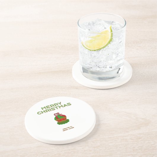 Dessous de verre en grès Cupcake de Noël (Côté)