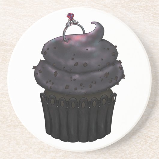 Dessous De Verre En Grès Cupcake Fiançailles doux (Devant)