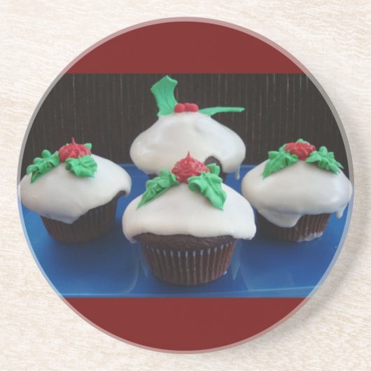 Dessous De Verre En Grès Cupcakes Noël (Devant)
