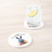 Dessous De Verre En Grès Custom Down Rabbit Hole Blue Bunny (Côté)