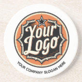 Dessous De Verre En Grès Custom Logo and Text Business (Devant)