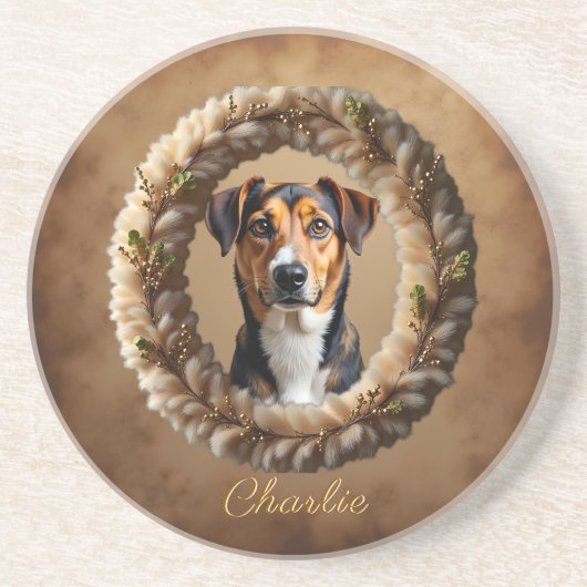 Dessous De Verre En Grès Custom Pet Portrait – Just Upload a Simple Photo (Devant)
