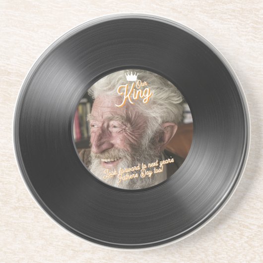 Dessous De Verre En Grès Custom Photo Father's Day Record Sandstone (Devant)