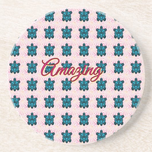 Dessous De Verre En Grès Custom turtle pattern Sherpa Blanket (Devant)