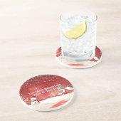 Dessous De Verre En Grès Custom Winter Wonderland Scène Noël Snowman (Côté)