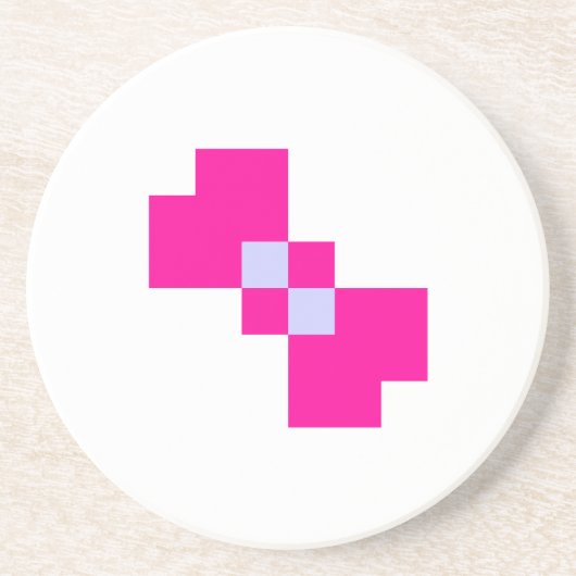 Dessous De Verre En Grès Cute 8 bits Pixel Bow (Devant)