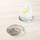 Dessous De Verre En Grès Cute Adorable Chat-37823 (Côté)