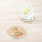 Dessous De Verre En Grès Cute Bunny on Mushroom | Pastel Coaster (Côté)