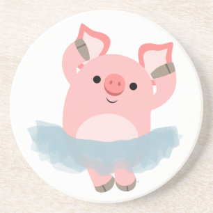 Dessous De Verre En Grès Cute Cartoon Ballerina Pig Coaster