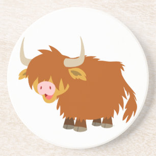 Dessous De Verre En Grès Cute Cartoon Highland Cow Coaster