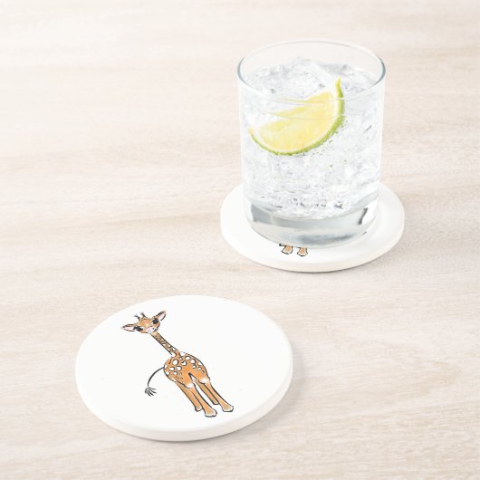 Dessous De Verre En Grès Cute Giraffe drawing, safari animals (Côté)