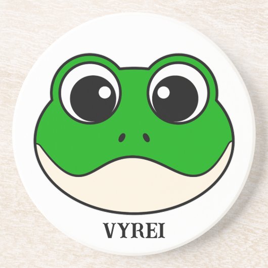 Dessous De Verre En Grès Cute grenouille souriante (Devant)