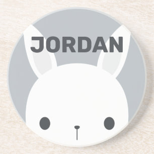 Dessous De Verre En Grès Cute Little Bunny Rabbit with Personalized