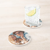 Dessous De Verre En Grès Cute Love Heart Photo Couples Noms personnalisés (Côté)