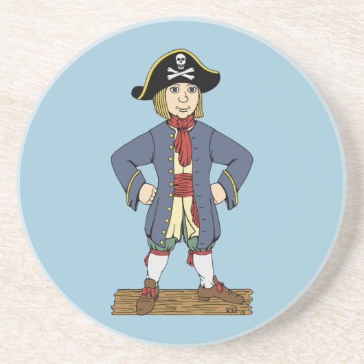 Dessous De Verre En Grès Cute Pirate Lad (Devant)