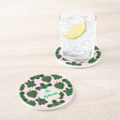 Dessous De Verre En Grès Cute Turtle Leaves Seamless Pattern, Tropical  (Côté)