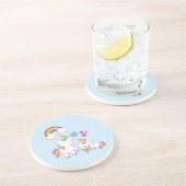 Dessous De Verre En Grès Cute White Unicorns Magique Mère & Bébé (Côté)