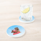 Dessous De Verre En Grès Cute Yorkshire Terrier Joyeux Noël (Côté)