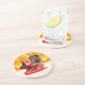 Dessous De Verre En Grès Cute Yorkshire Terrier Joyeux Noël (Côté)