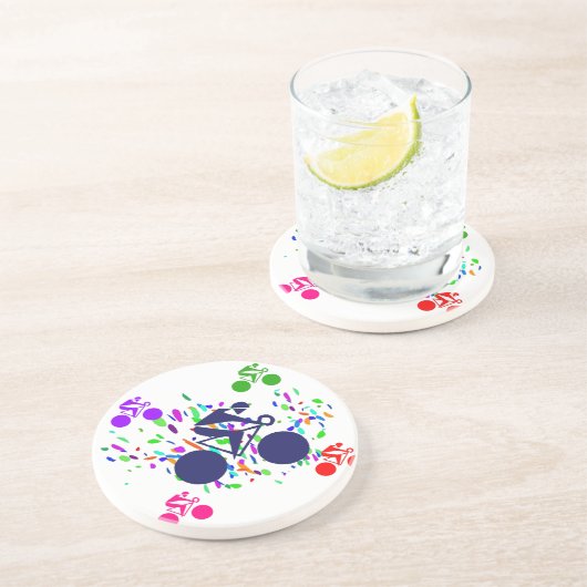 DESSOUS DE VERRE EN GRÈS CYCLISME (Côté)