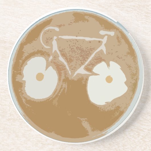 Dessous De Verre En Grès Cyclisme Art Latte (Devant)