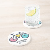 Dessous De Verre En Grès Cyclisme de texte personnalisé (Côté)