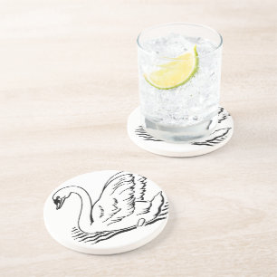 Dessous De Verre En Grès Cygne gracieux