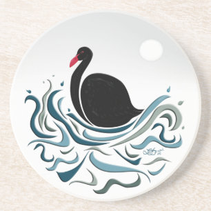 Dessous De Verre En Grès Cygne noir