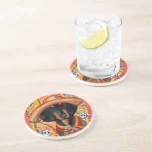DESSOUS DE VERRE EN GRÈS DACHSHUND