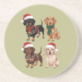 Dessous De Verre En Grès Dachshund Christmas Chien Maman Lover Noël Cadeau (Devant)
