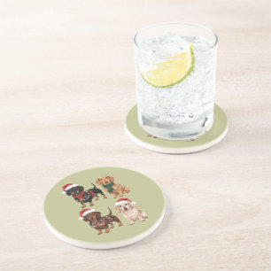 Dessous De Verre En Grès Dachshund Christmas Chien Maman Lover Noël Cadeau