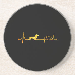 Dessous De Verre En Grès Dachshund Heartbeat