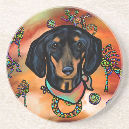 DESSOUS DE VERRE EN GRÈS DACHSUND (Devant)